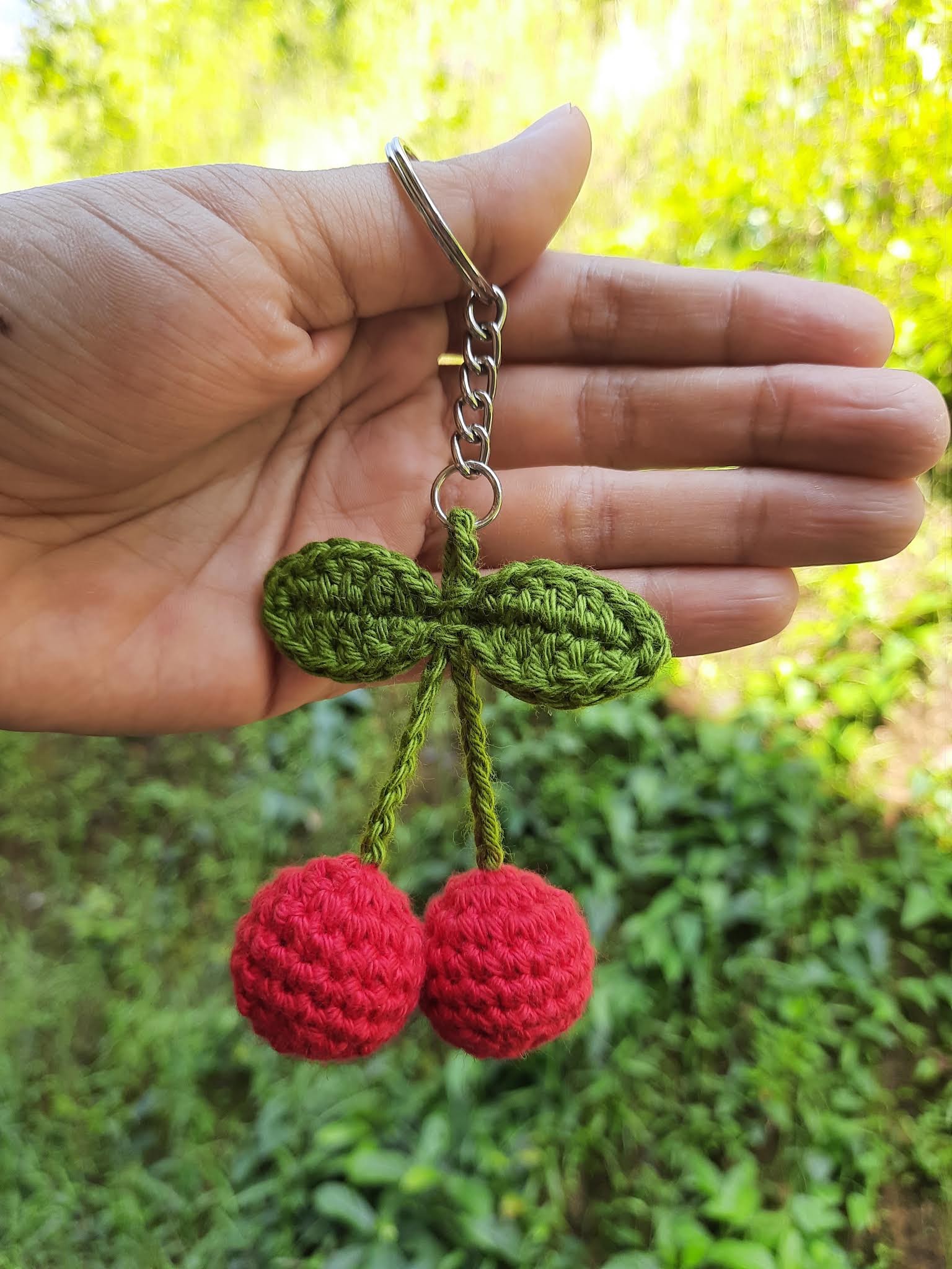 Crochet Cherry Keychain - Image 2