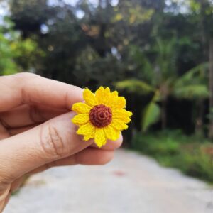 Crochet Sunflower Brooch