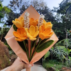 Crochet Tulip & Lavender Bouquet
