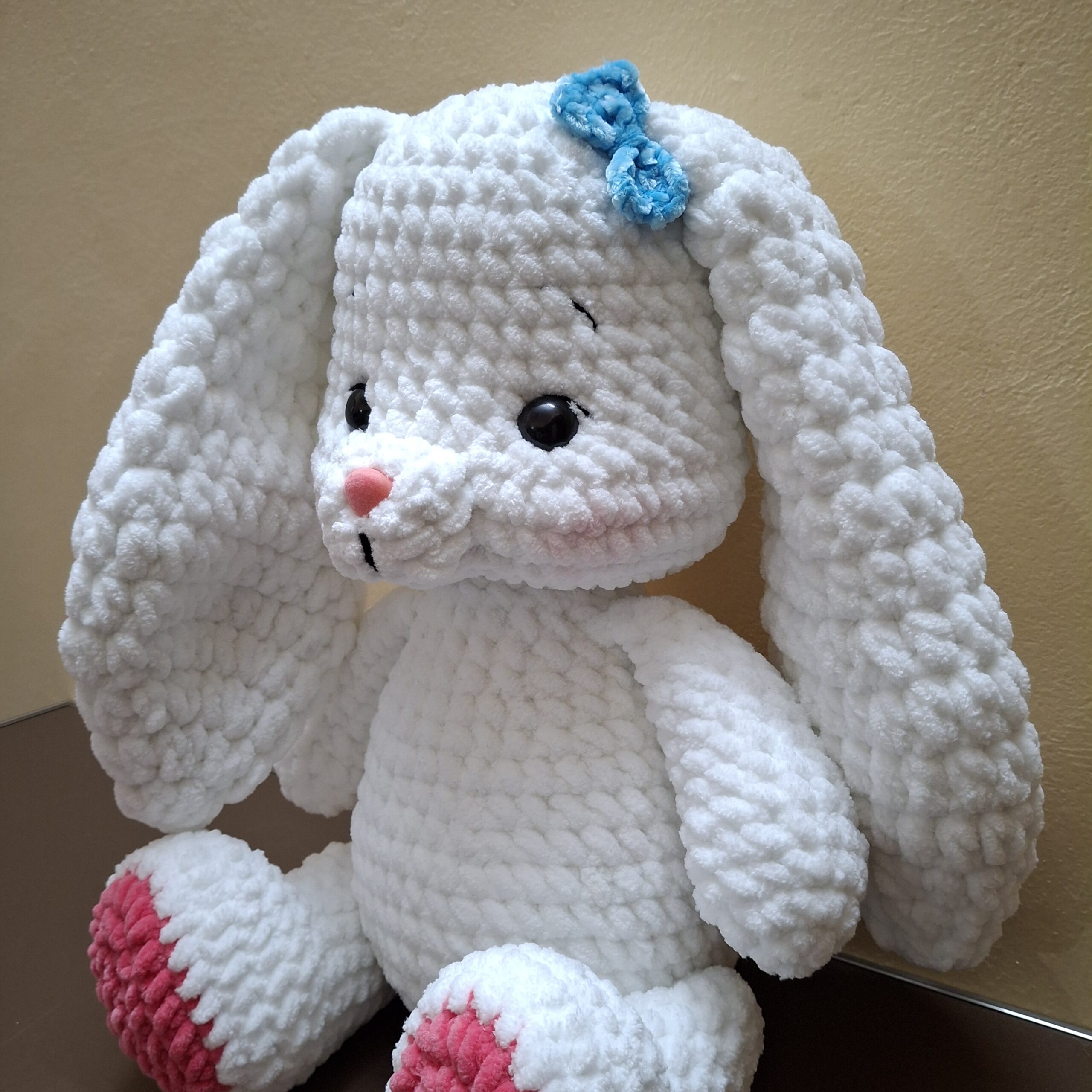 Crochet Plush Bunny with Long Floppy Ears - Image 2