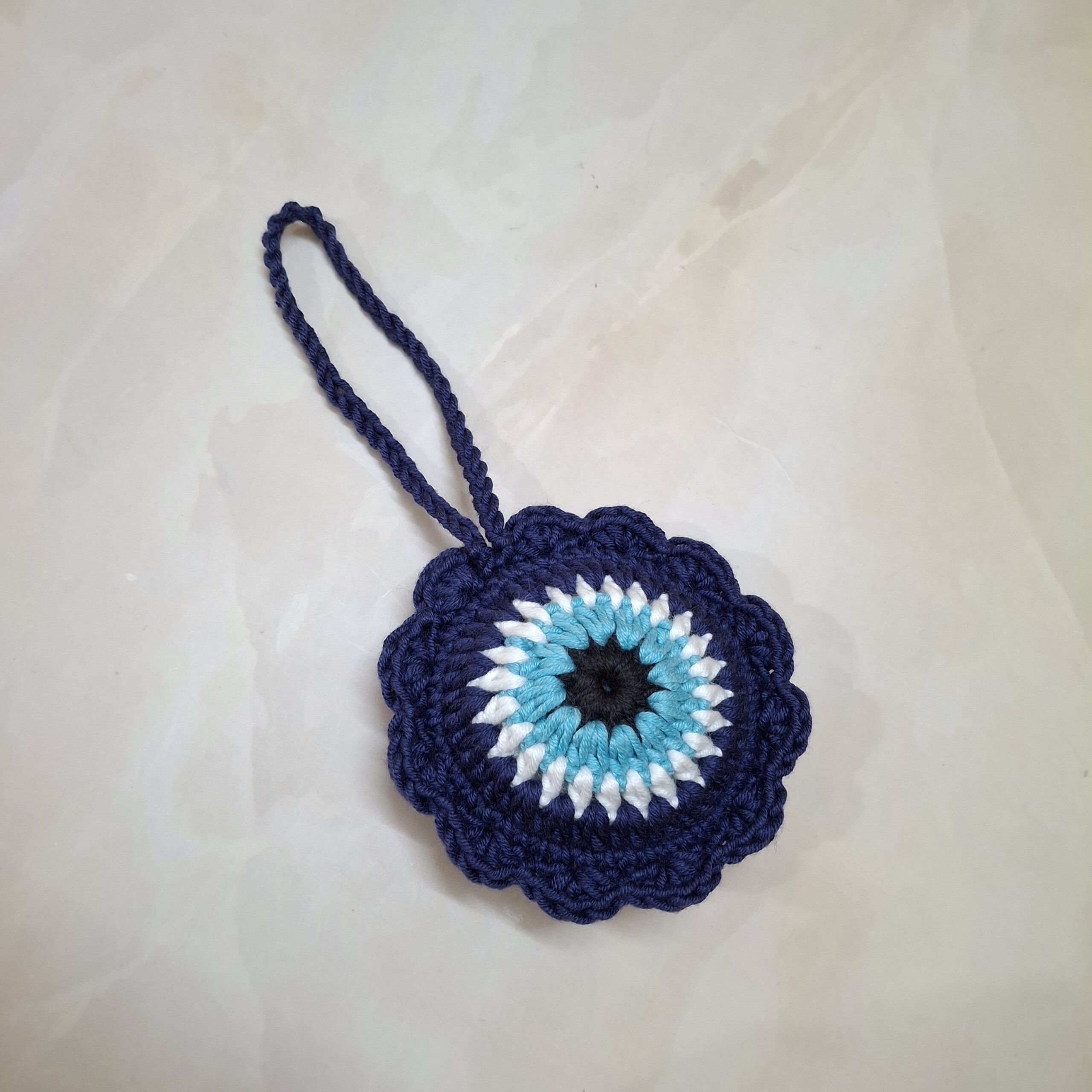 Crochet Evil Eye Car Mirror Hanging - Image 2