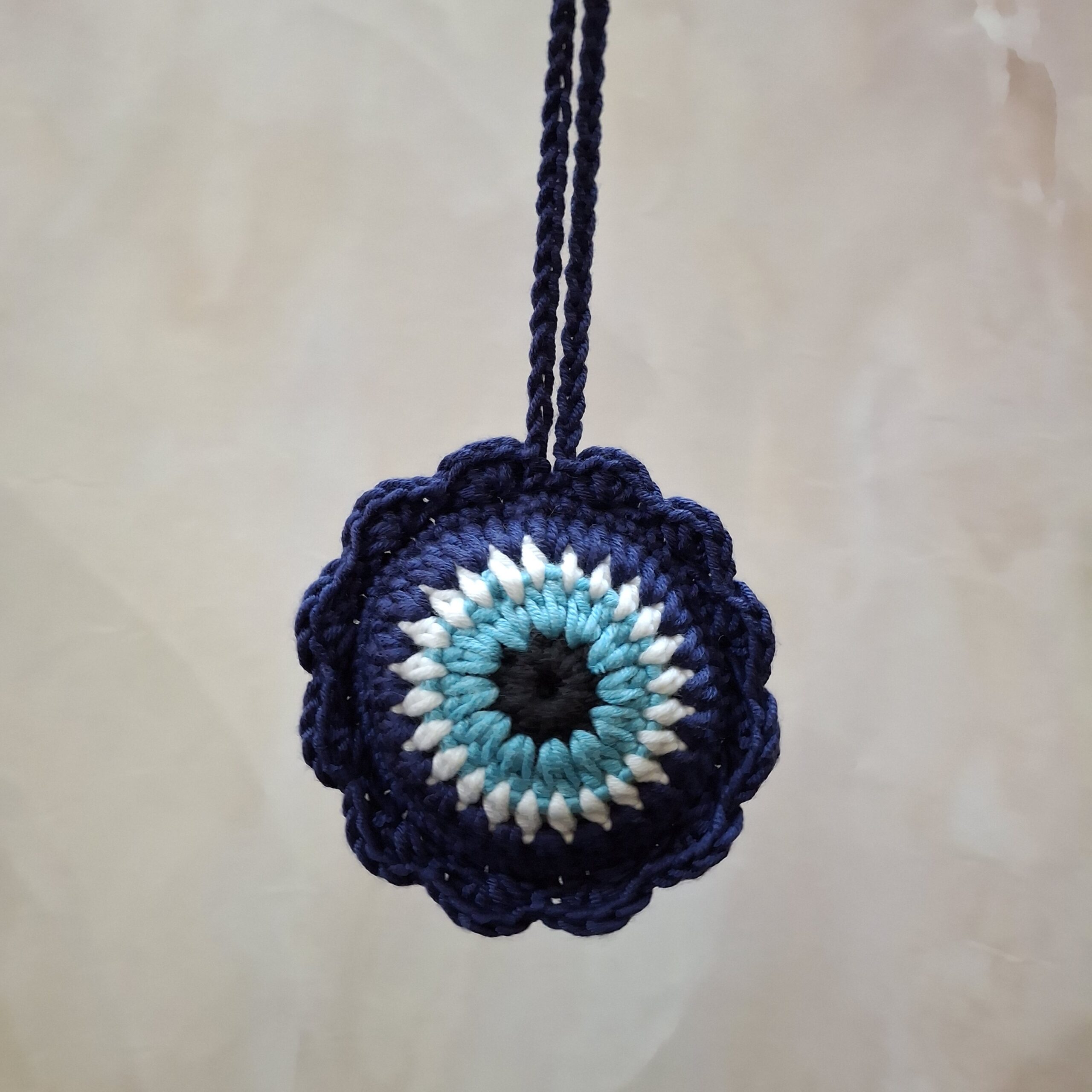 Crochet Evil Eye Car Mirror Hanging - Image 3