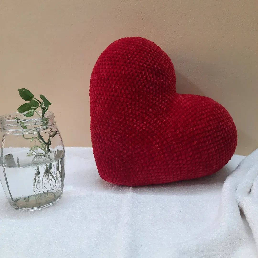 Crochet Big Heart Pillow - Image 3