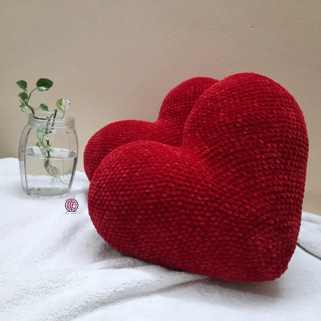 Crochet Big Heart Pillow - Image 2