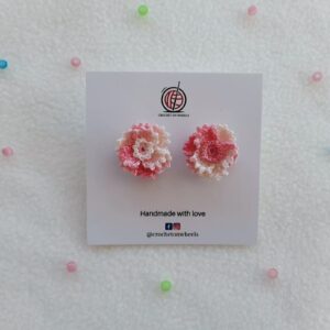 Crochet Flower Stud Earrings