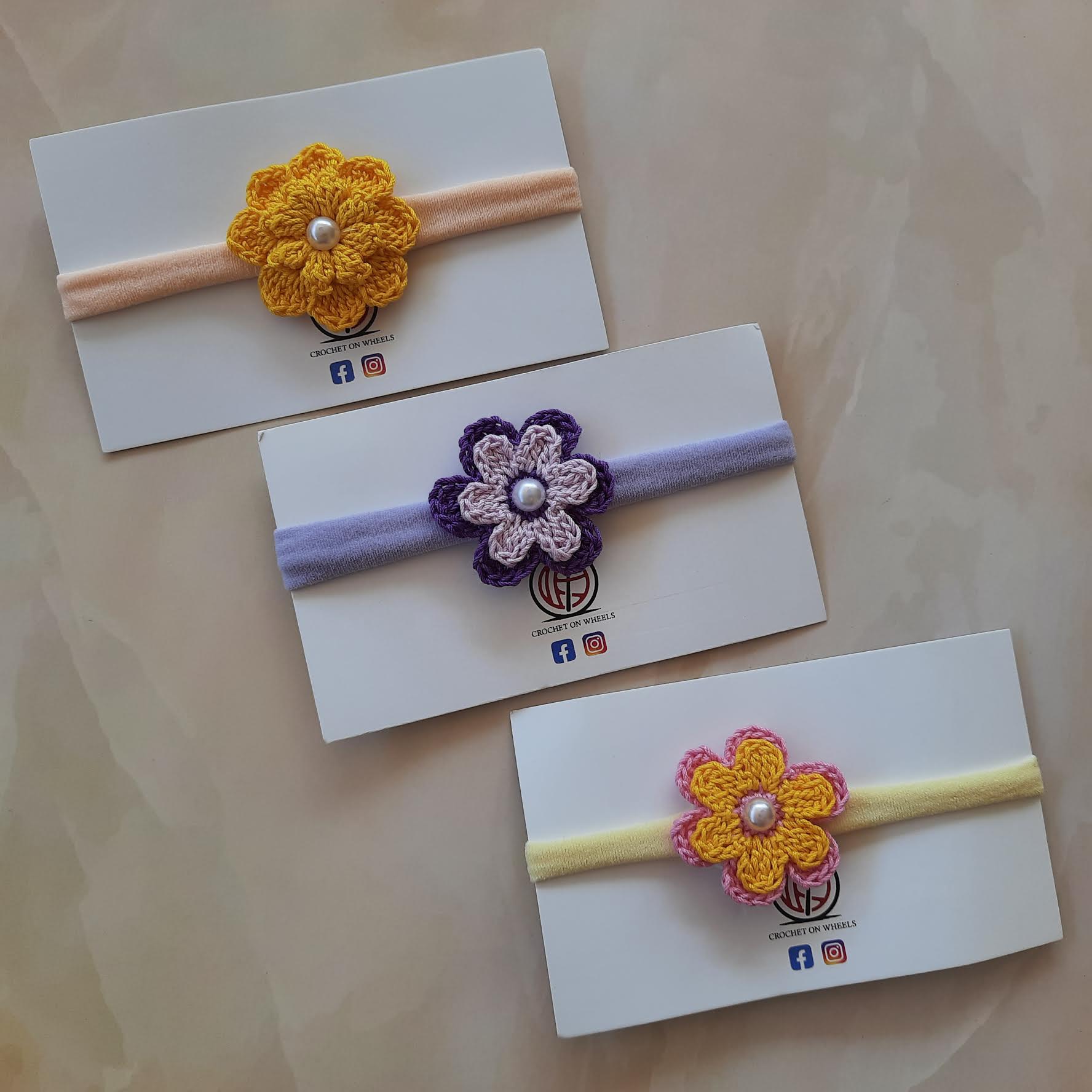 Crochet Baby Headband Set – Pack of 3