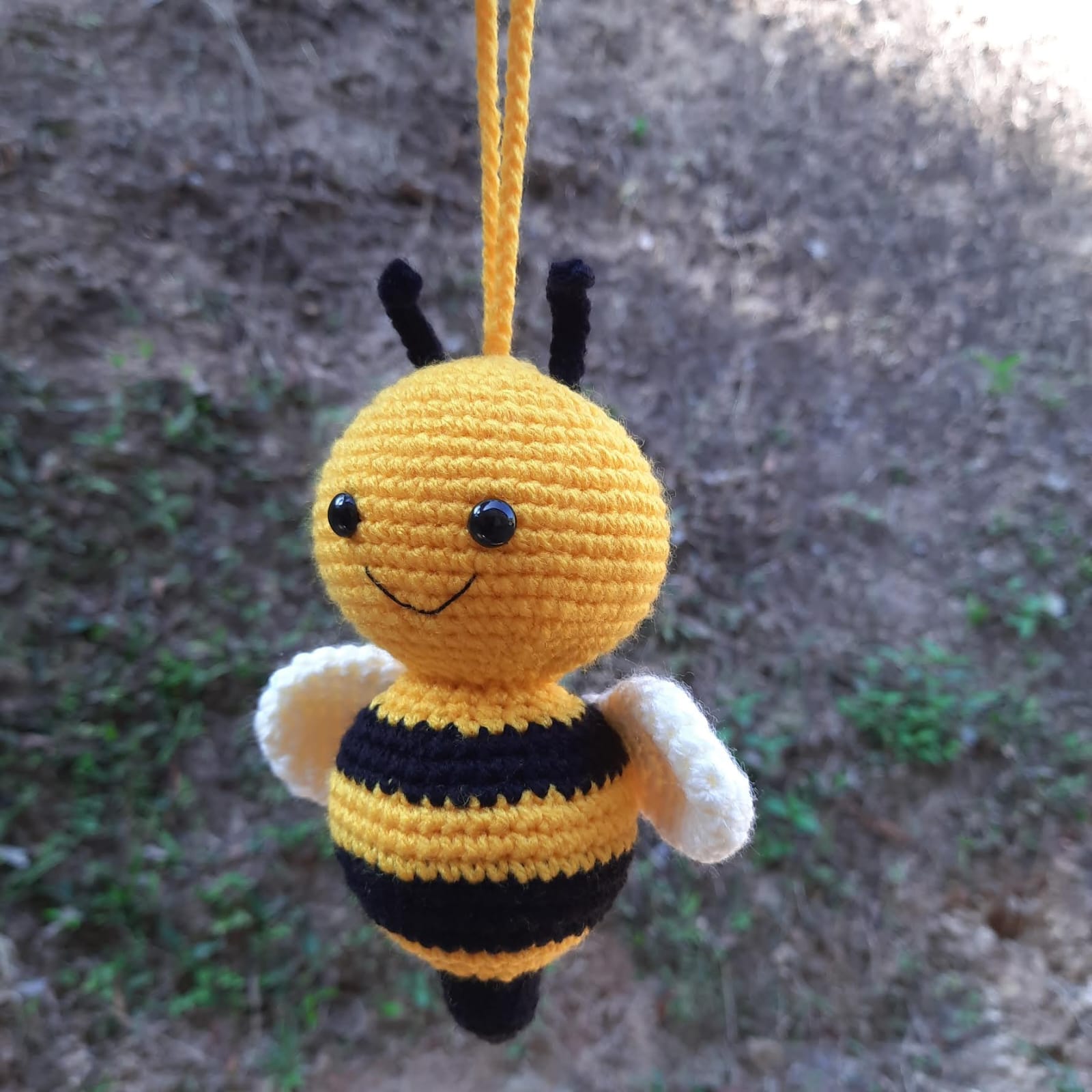 Crochet Honeybee Car Mirror Hanging - Image 2