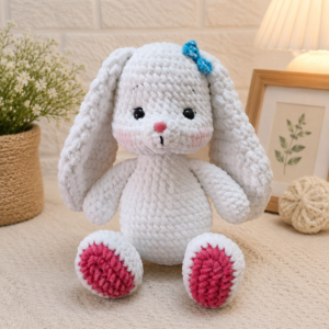 Crochet Plush Bunny with Long Floppy Ears