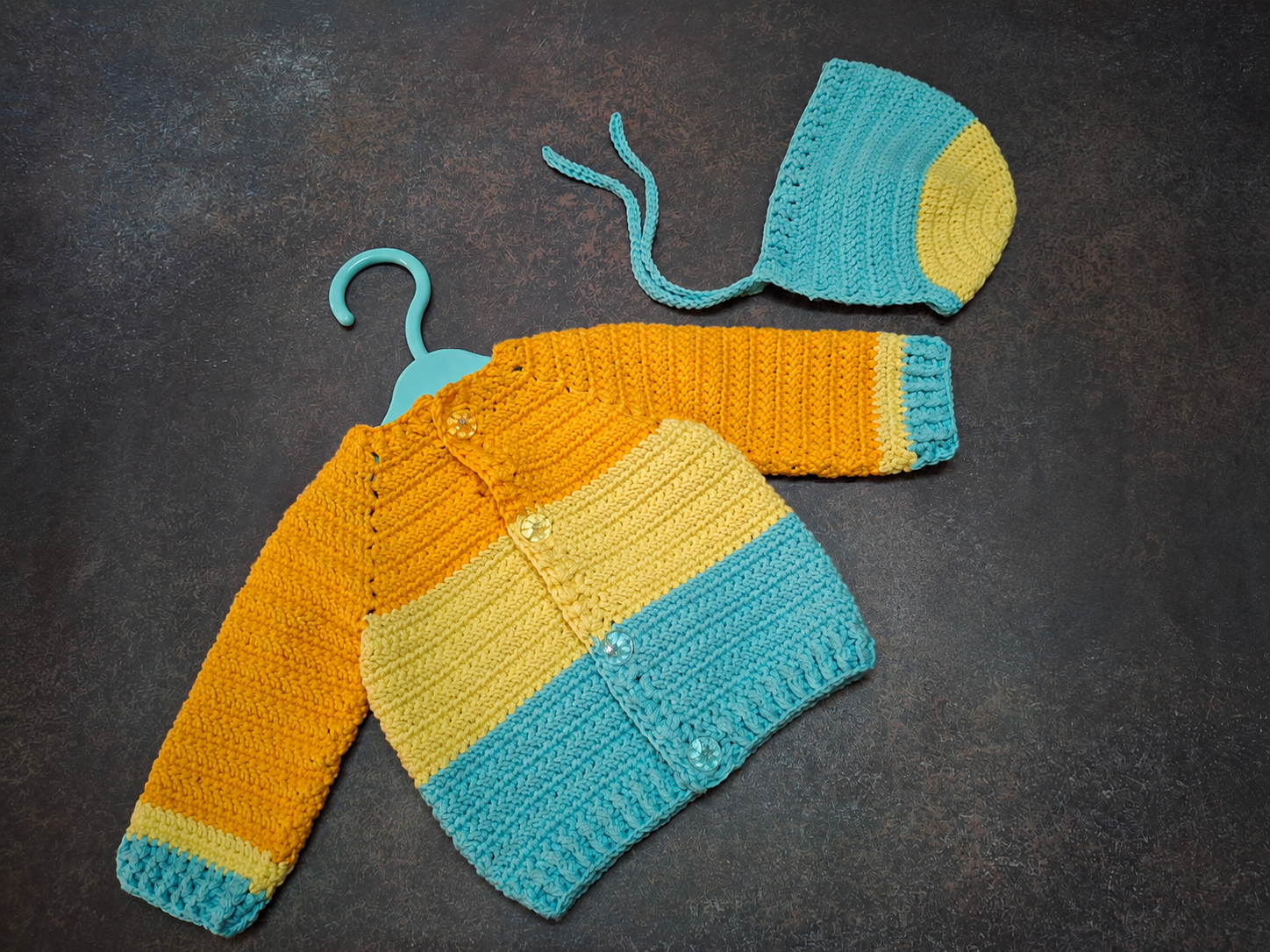 Crochet Baby Sweater & Bonnet Set - Image 2