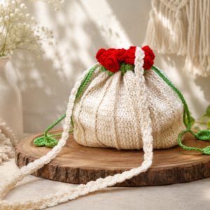 Crochet Rose Bouquet Bag
