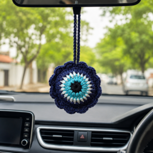Crochet Evil Eye Car Mirror Hanging